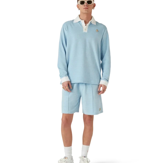 Velours gestreepte Shorts