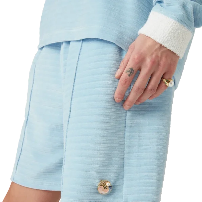 Velours gestreepte Shorts