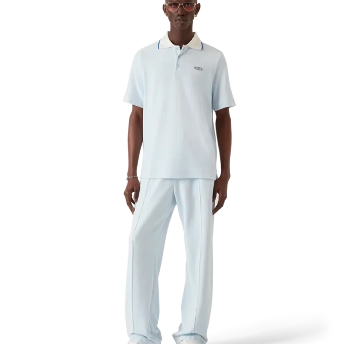 Velours poloshirt met korte mouwen