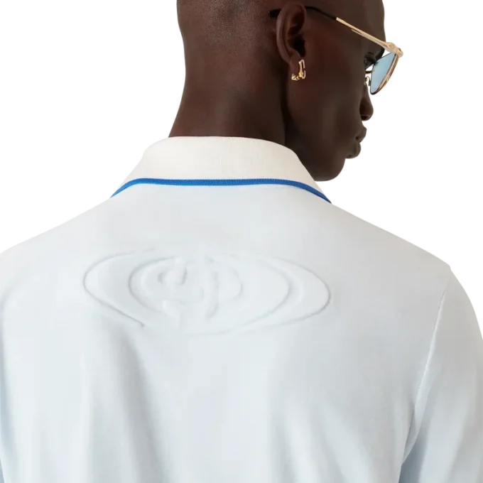 Velours poloshirt met korte mouwen