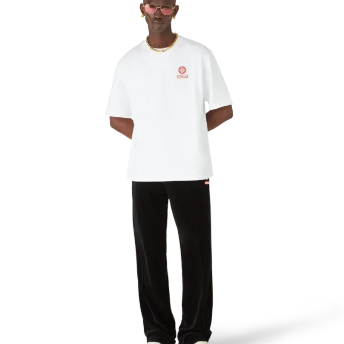 Velours trainingsbroek met kleurverloop