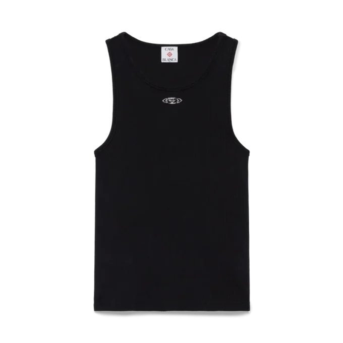 Vervaagde geribde tanktop