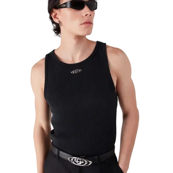 Vervaagde geribde tanktop