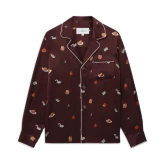 Vices pyjama-overhemd van zijdesatijn