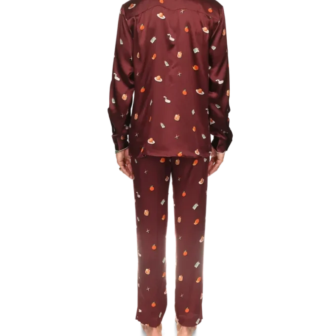 Vices pyjama-overhemd van zijdesatijn