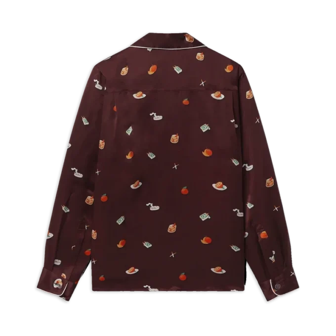 Vices pyjama-overhemd van zijdesatijn