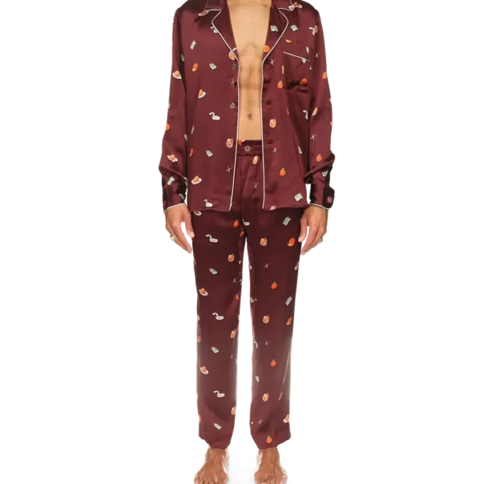 Vices zijden satijnen pyjamabroek