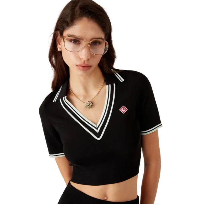 Viscose overhemd met V-hals