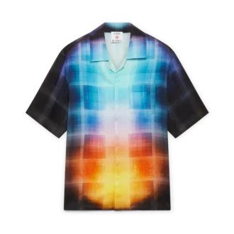 Viscosemix overhemd met korte mouwen en kleurverloopruit Viscosemix overhemd met korte mouwen en kleurverloopruit