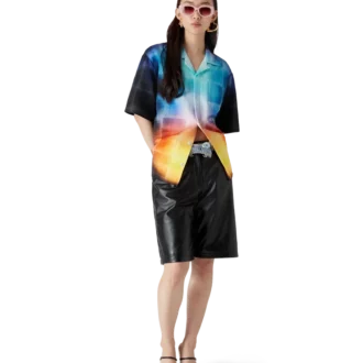 Viscosemix overhemd met korte mouwen en kleurverloopruit Viscosemix overhemd met korte mouwen en kleurverloopruit