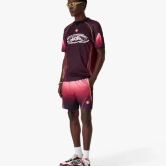 Voetbalshirt met korte mouwen en auberginekleurig kleurverloop