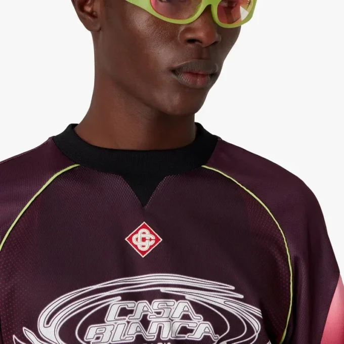 Voetbalshirt met korte mouwen en auberginekleurig kleurverloop