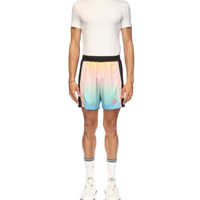 Voetbalshort met pastelkleurig kleurverloop