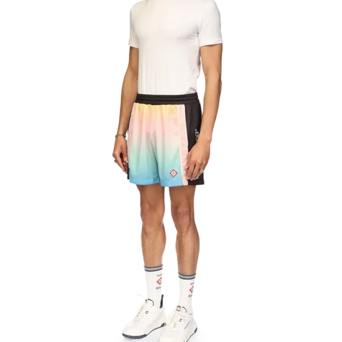 Voetbalshort met pastelkleurig kleurverloop