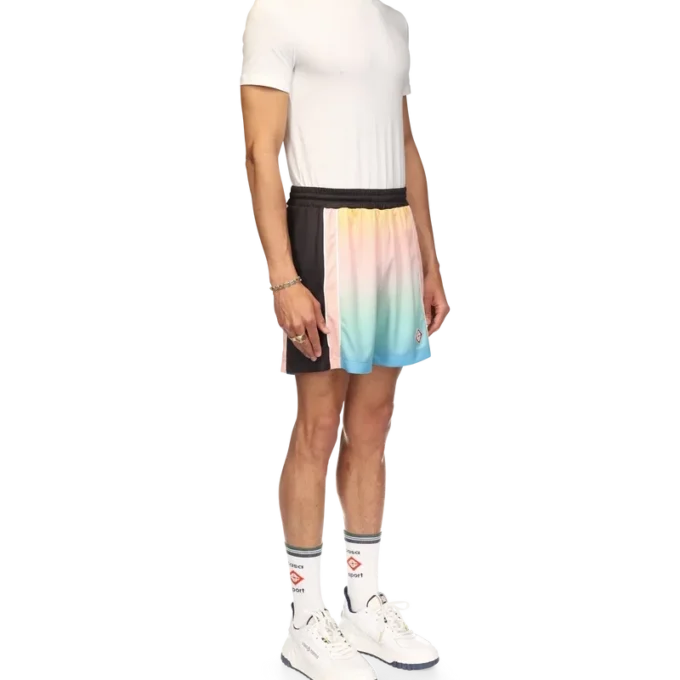 Voetbalshort met pastelkleurig kleurverloop