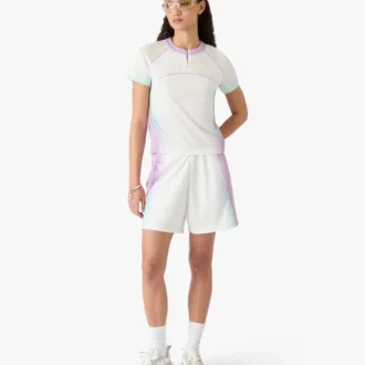 Voetbalshort van mesh met glazen kleurverloop