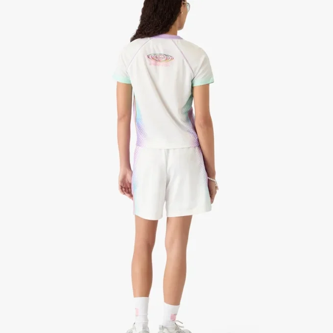 Voetbalshort van mesh met glazen kleurverloop