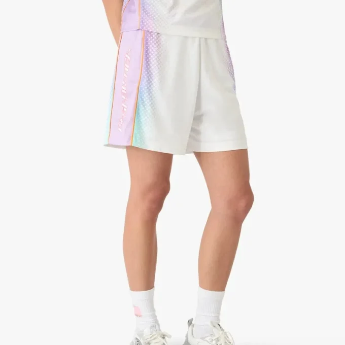 Voetbalshort van mesh met glazen kleurverloop