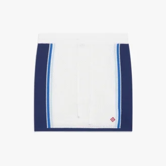 Wit-blauw gestreepte mesh-minirok Wit-blauw gestreepte mesh-minirok