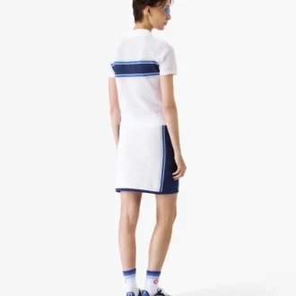 Wit-blauw gestreepte mesh top