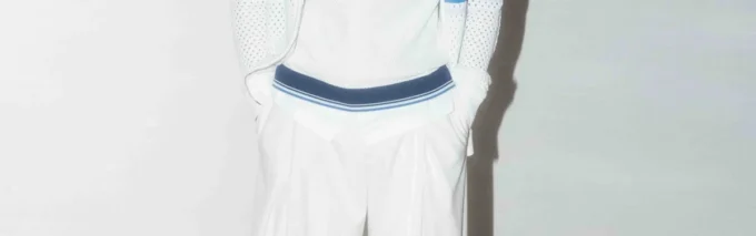 Wit-blauw gestreept mesh trainingsjack