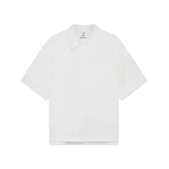 Wit monogram-overhemd met korte mouwen