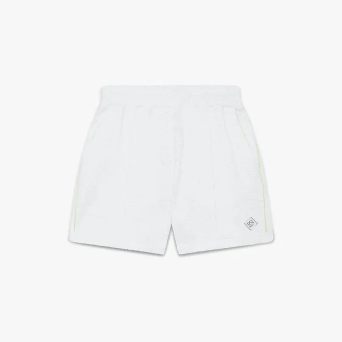 Witte badstof Shorts met monogram