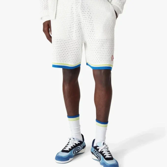 Witte & blauwe gehaakte Shorts