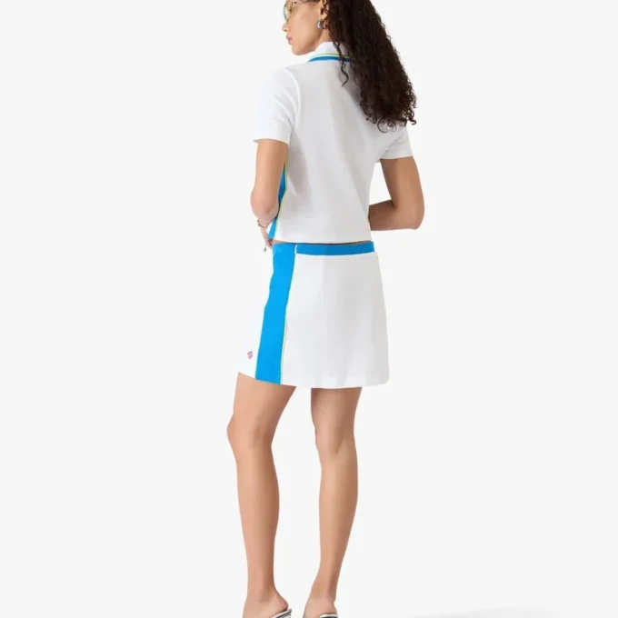 Witte & blauwe piqué minirok