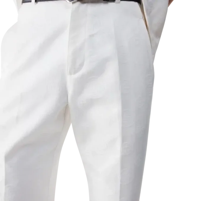 Witte chino met monogram