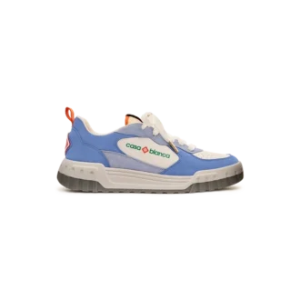 Witte en blauwe Court-sneaker voor dames