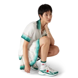 Witte en groene Stade-sneaker voor dames