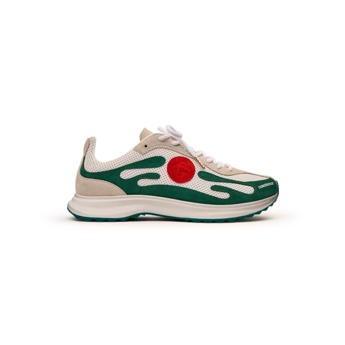 Witte en groene Stade-sneaker voor dames Witte en groene Stade-sneaker voor dames