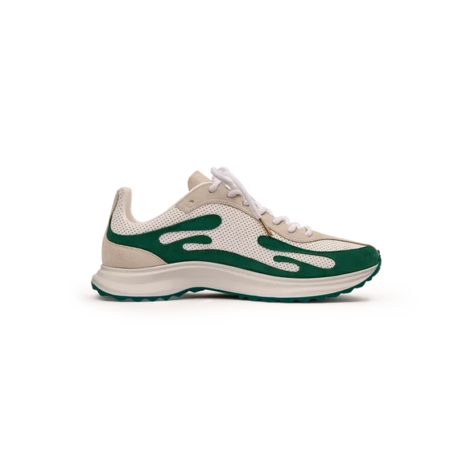 Witte en groene Stade-sneaker voor dames Witte en groene Stade-sneaker voor dames