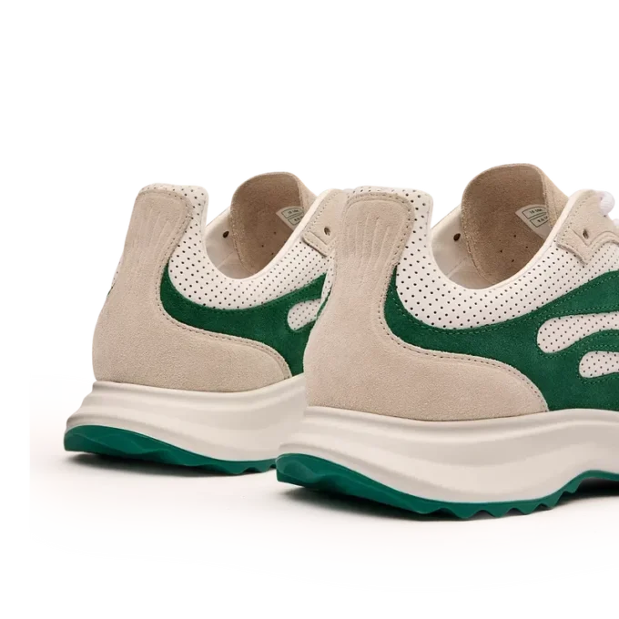 Witte en groene Stade-sneaker voor dames Witte en groene Stade-sneaker voor dames