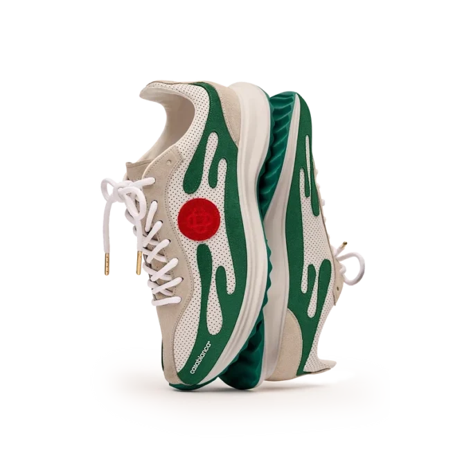 Witte en groene Stade-sneaker voor heren