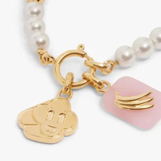 Witte & gouden Icon Pearl-armband