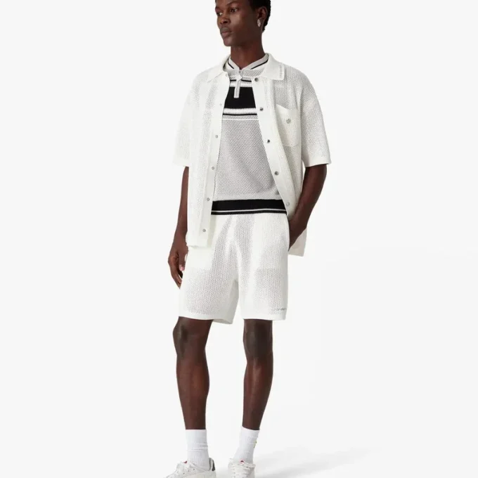 Witte mesh-Shorts