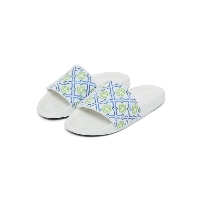 Witte Monogram-badslippers voor dames Witte Monogram-badslippers voor dames
