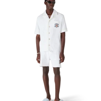 Witte Monogram-badslippers voor heren Witte Monogram-badslippers voor heren