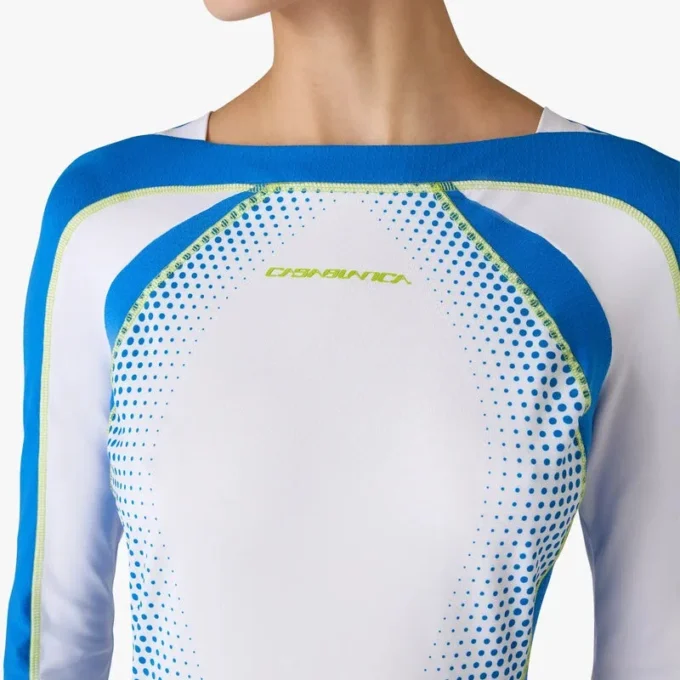 Witte stretch tennis maxi-jurk in halftoon Witte stretch tennis maxi-jurk in halftoon