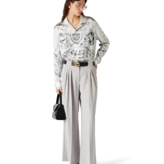 Wollen broek met drie plooien