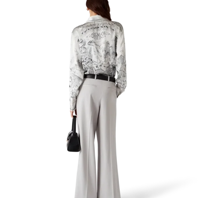 Wollen broek met drie plooien Wollen broek met drie plooien