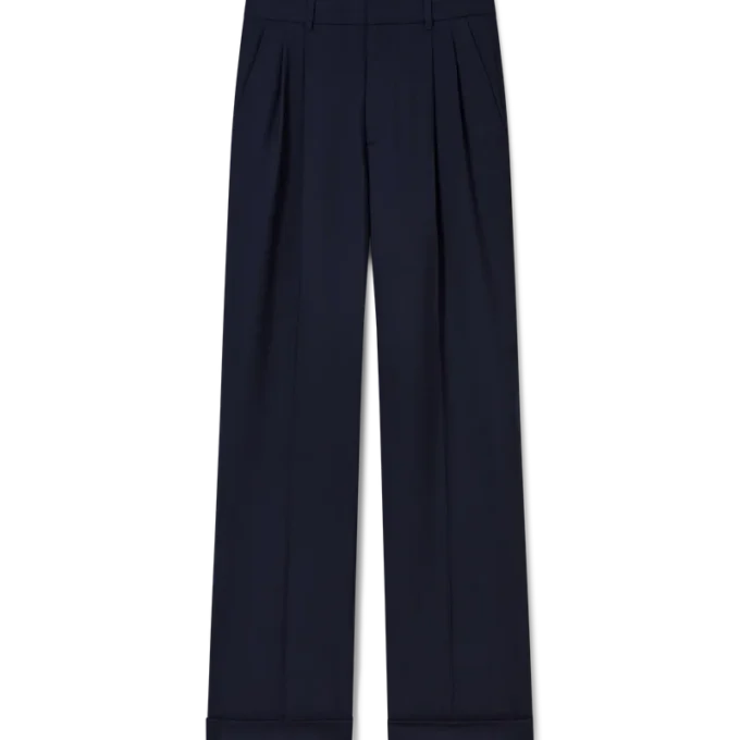 Wollen broek met plooien