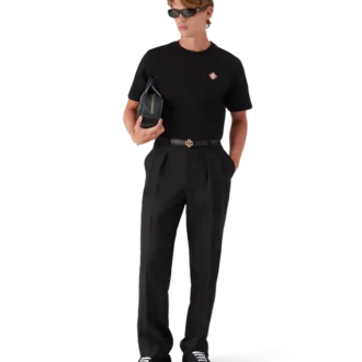 Wollen broek met plooien