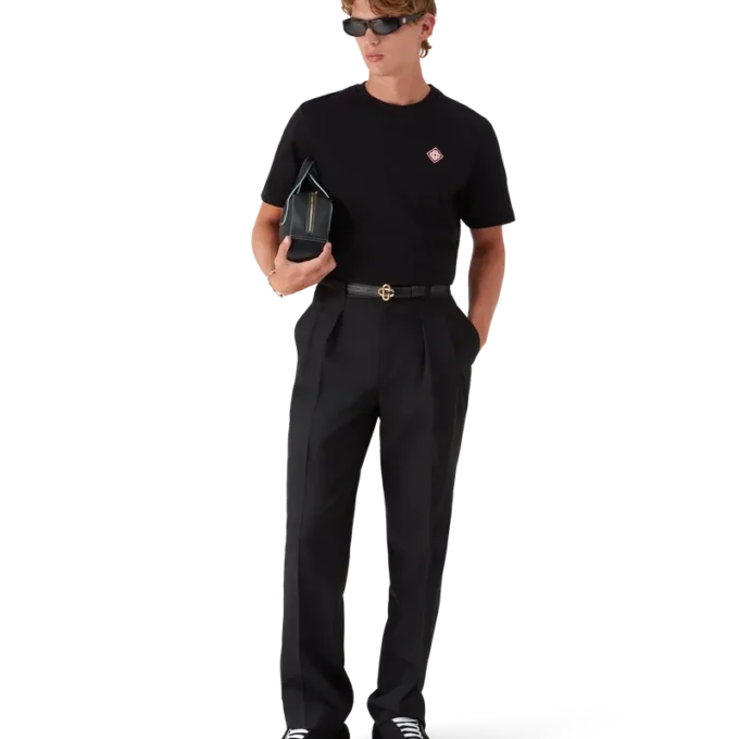 Wollen broek met plooien