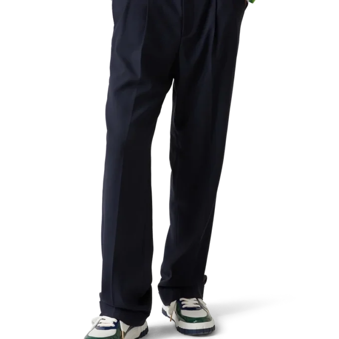 Wollen broek met plooien