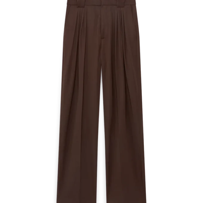 Wollen broek met vijf plooien