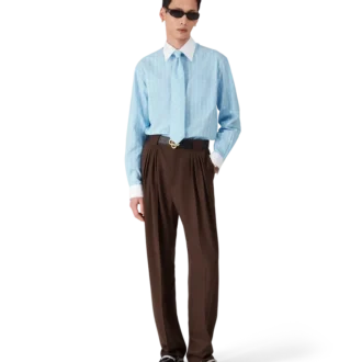 Wollen broek met vijf plooien