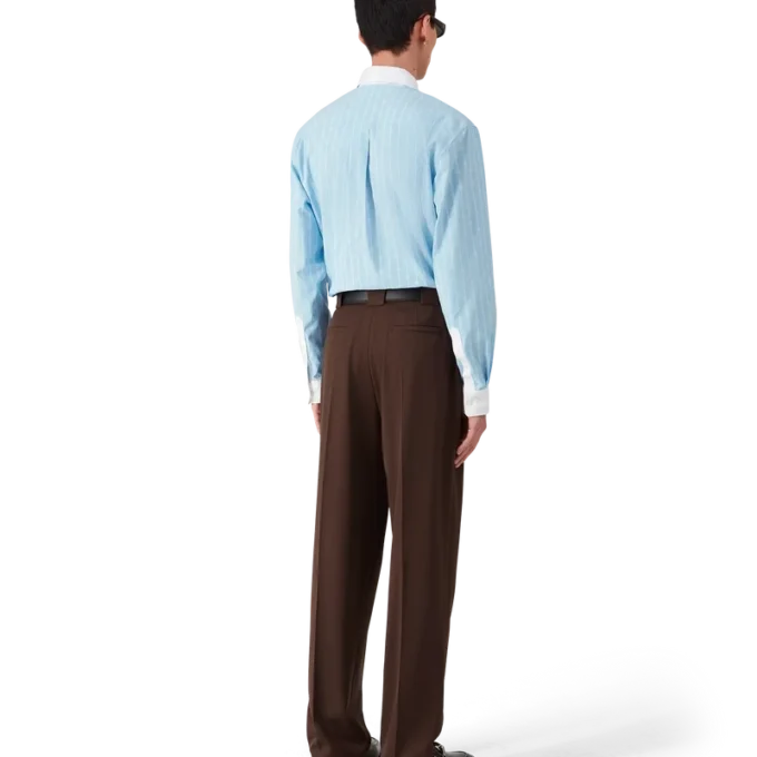 Wollen broek met vijf plooien